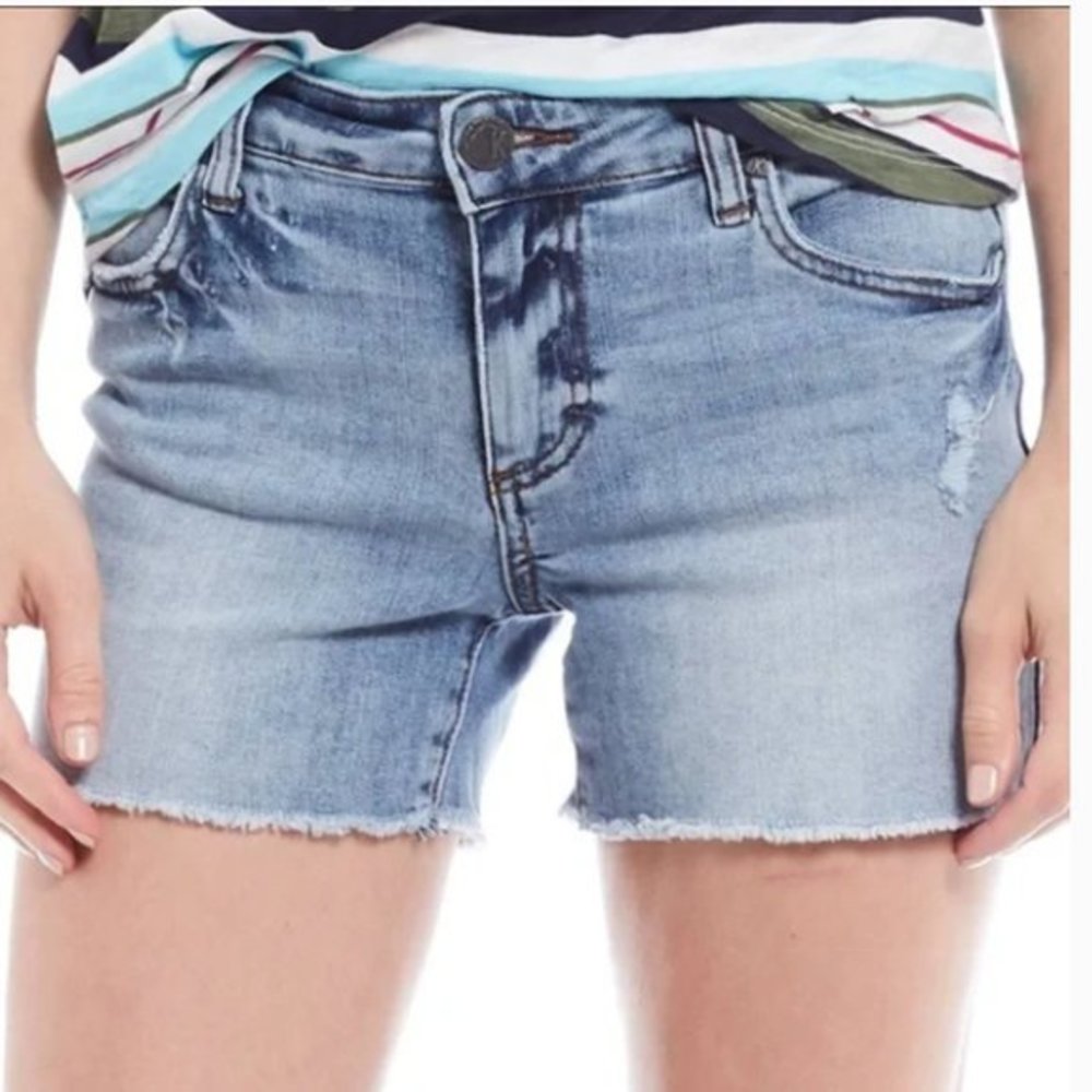 Kut from the Kloth Women's Gidget Fray Short Distressed Jean Shorts Sz. 2